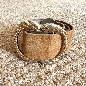 Sézane Artemis Beige Suede Belt, size 90cm
